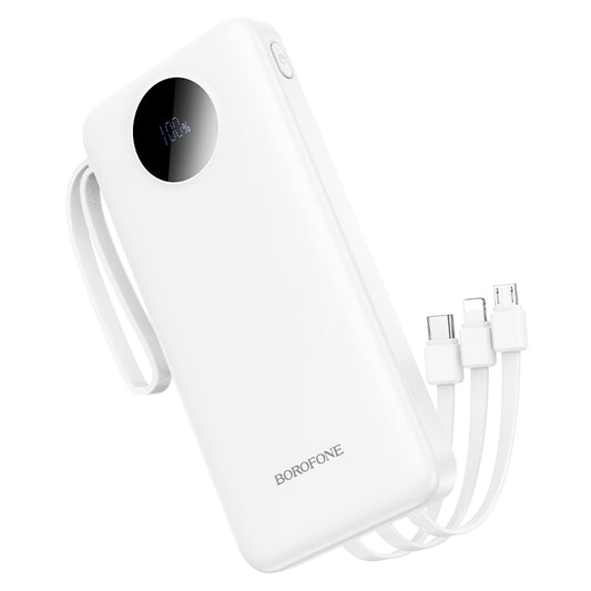 Borofone BJ53 Power Externer Akku, 10000mAh, 10W, 1 x Lightning - 1 x microUSB - 1 x USB-A - 1 x USB-C, Weiß
