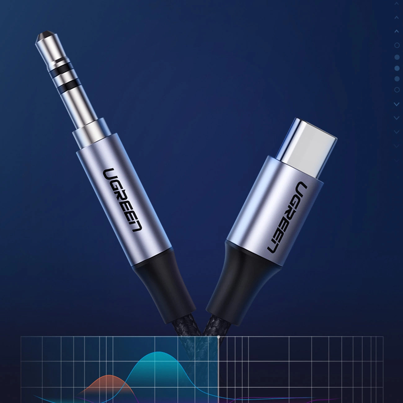 Audiokabel USB-C - 3.5mm UGREEN AV143, 1m, Grau 