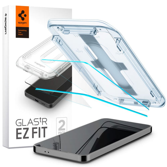Displayschutzfolie Spigen EZ FIT für Samsung Galaxy S25 S931 / S24 S921, Glas geschützt, Vollverklebung, Set 2 Stück 