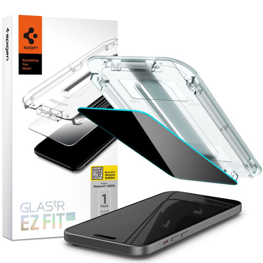 Spigen EZ FIT Displayschutzfolie für Apple iPhone 16 / 15, Glas geschützt, Vollverklebung, 2.5D AGL07121 AGL07121