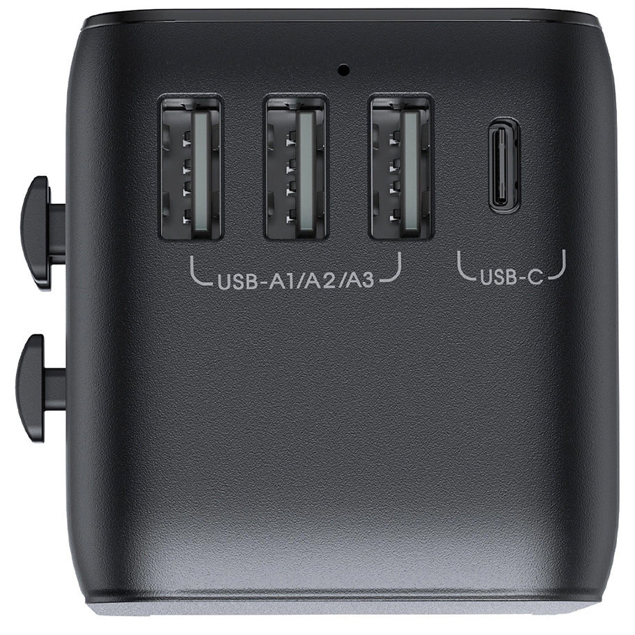 Network Charger Joyroom JR-TCW01 Travel, 17W, 3A, 1 x USB-C - 3 x USB-A, Black 