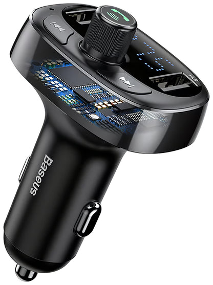 Baseus S-09 Bluetooth FM Modulator, 2 x USB-A - 1 x microSD 